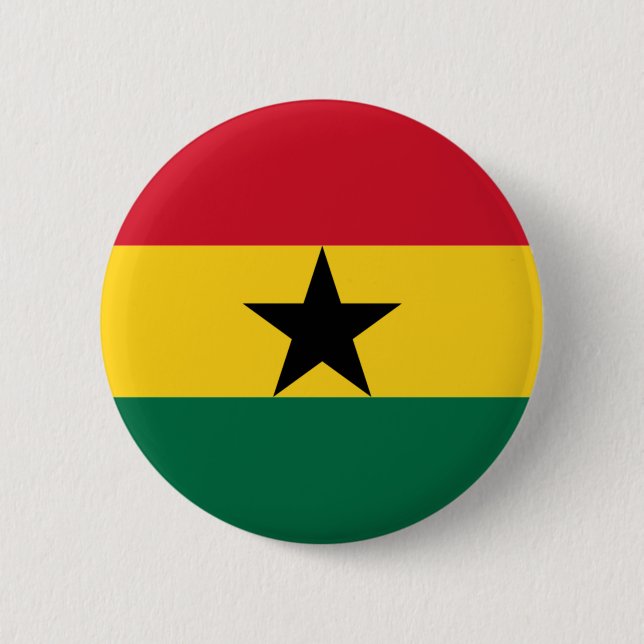 Flag of Ghana 6 Cm Round Badge (Front)