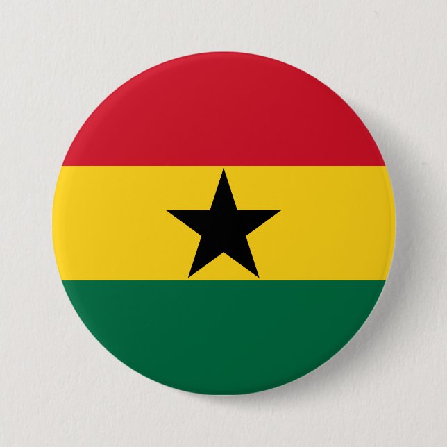 Flag of Ghana 7.5 Cm Round Badge (Front)