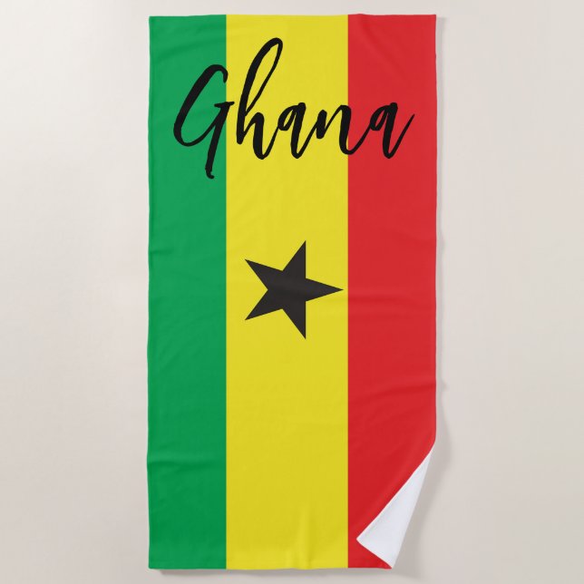 Flag of Ghana Beach Towel (Front)