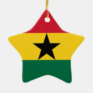 Flag of Ghana Ceramic Tree Decoration