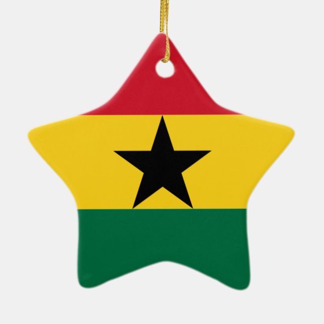Flag of Ghana Ceramic Tree Decoration (Back)