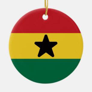 Flag of Ghana Ceramic Tree Decoration