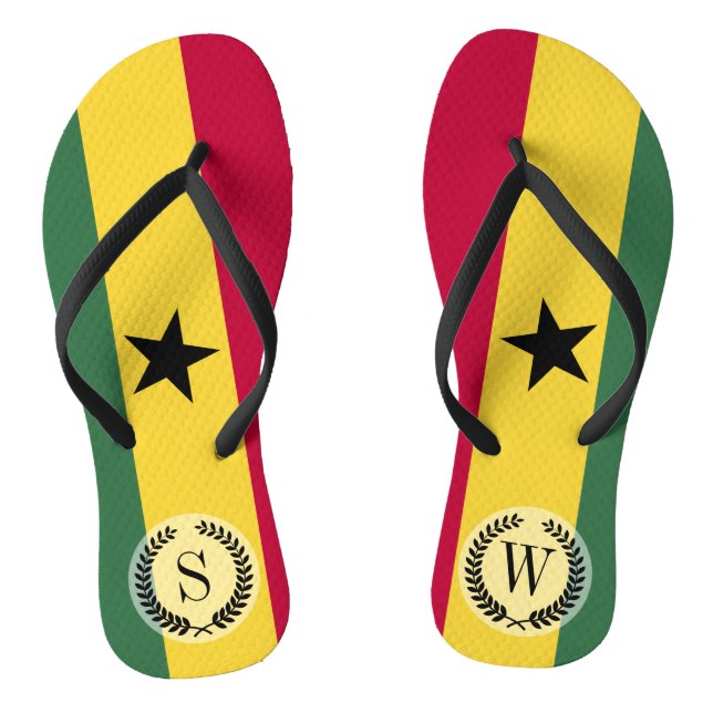 Flag of Ghana Flip Flops (Footbed)