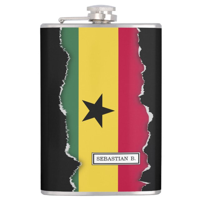 Flag of Ghana Hip Flask (Front)
