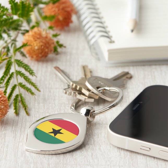 Flag of Ghana Key Ring (Side)