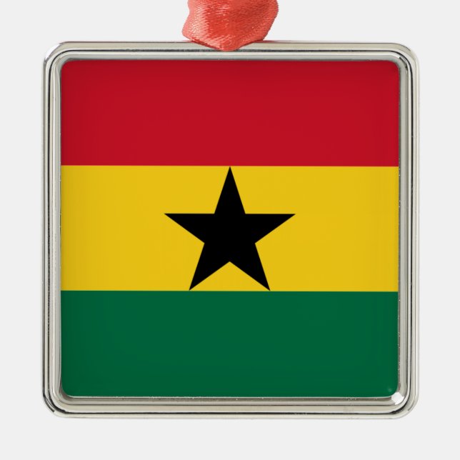 Flag of Ghana Metal Tree Decoration (Front)