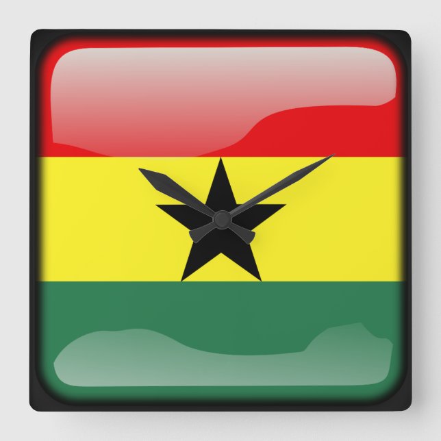 Flag of Ghana Square Wall Clock (Front)