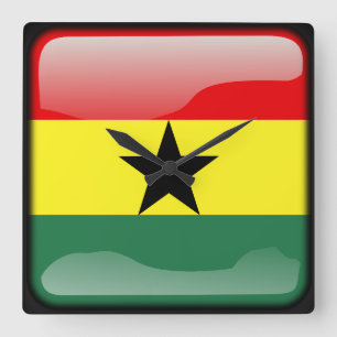 Flag of Ghana Square Wall Clock