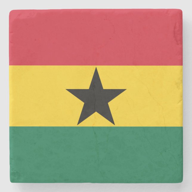 Flag of Ghana Stone Coaster (Front)