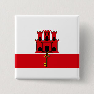 Flag of Gibraltar 15 Cm Square Badge