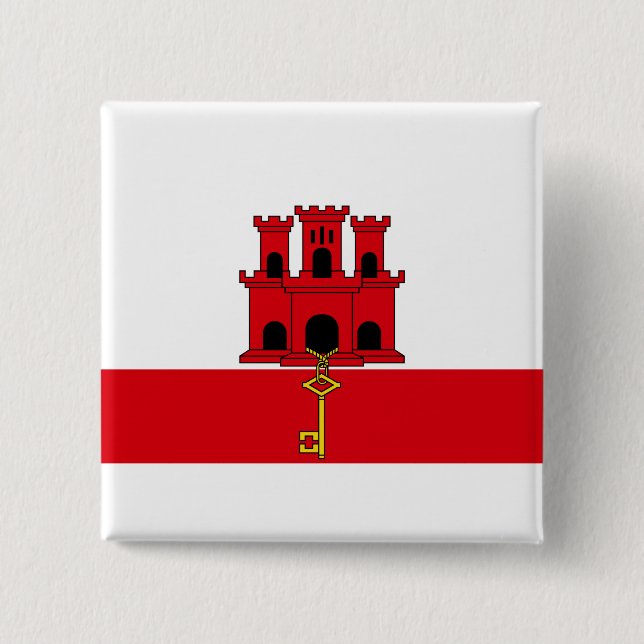 Flag of Gibraltar 15 Cm Square Badge (Front)