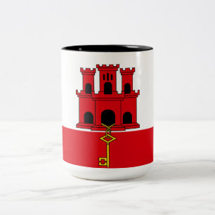 Flag of Gibraltar Two-Tone Coffee Mug
