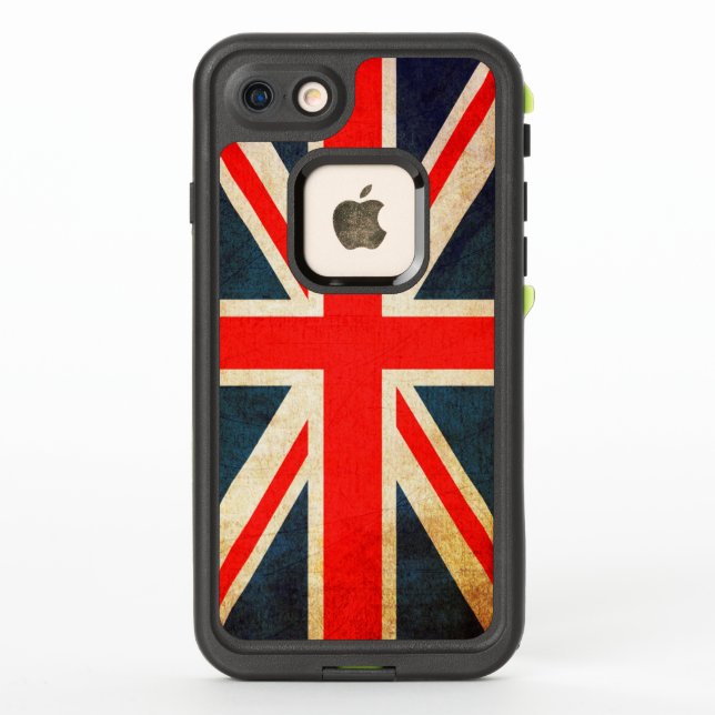 Flag of Great Britain in Grunge LifeProof iPhone Case (Back)