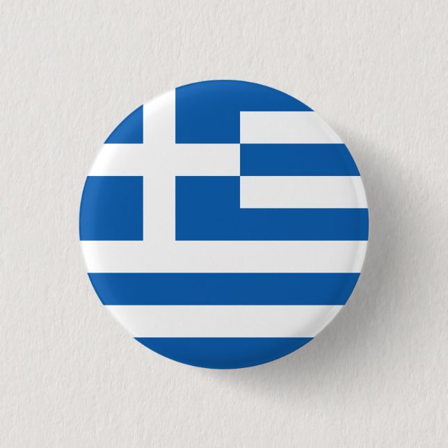Flag of Greece 3 Cm Round Badge (Front)
