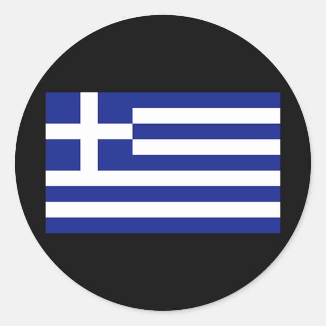 Flag of Greece Classic Round Sticker (Front)