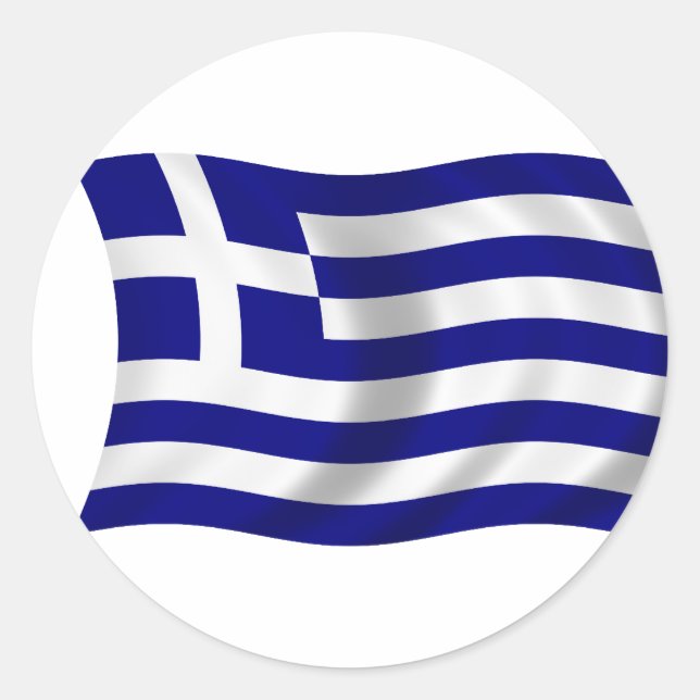 Flag of Greece Classic Round Sticker (Front)