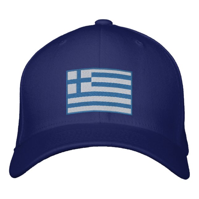 Flag of Greece Customisable Embroidered Hat (Front)