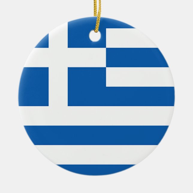 Flag of Greece, Greek Ceramic Tree Decoration (Front)