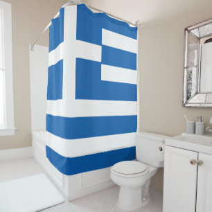 Flag of Greece Greek Flag Shower Curtain