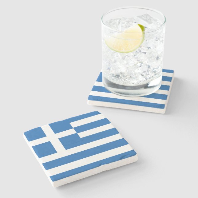 Flag of Greece Greek Flag Stone Coaster (Side)