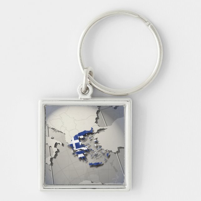 Flag of Greece Key Ring (Front)