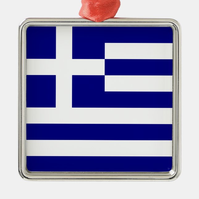 Flag of Greece Metal Tree Decoration (Front)