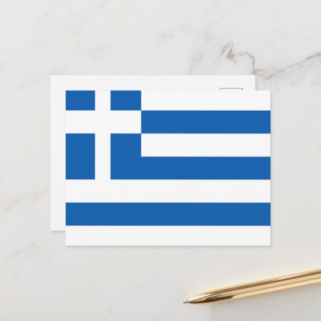 Flag of Greece Postcard (Front/Back In Situ)