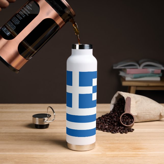 Flag of Greece souvenir Water Bottle (Coffee (Rotated))