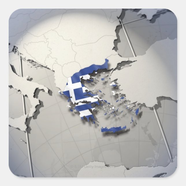 Flag of Greece Square Sticker (Front)