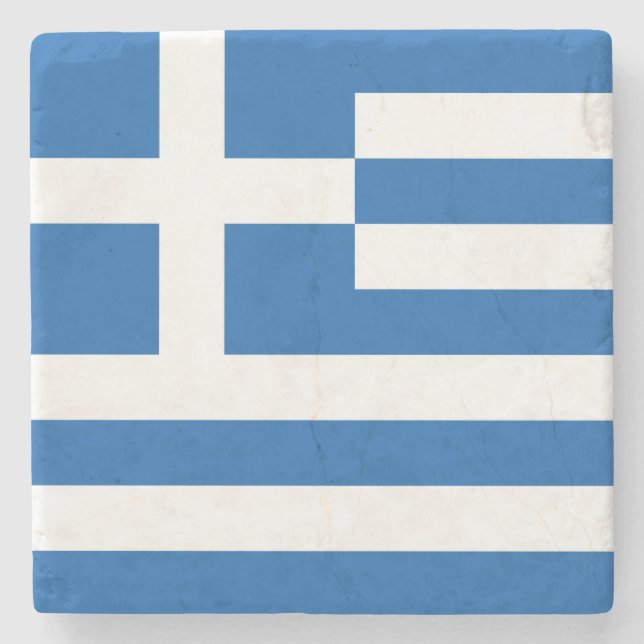 Flag of Greece Stone Coaster (Front)