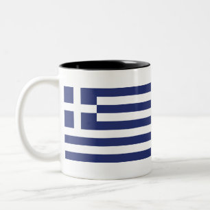 Flag of Greece Two-Tone Coffee Mug