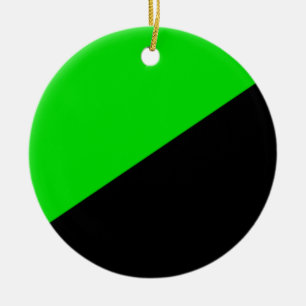 Flag of Green Anarchism Ceramic Tree Decoration