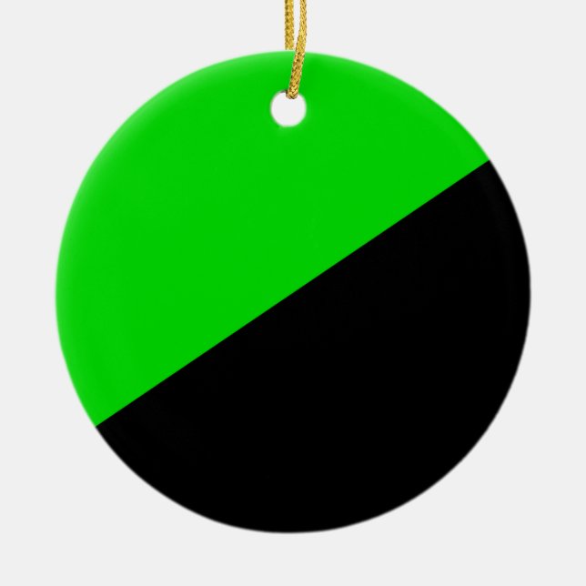 Flag of Green Anarchism Ceramic Tree Decoration (Front)