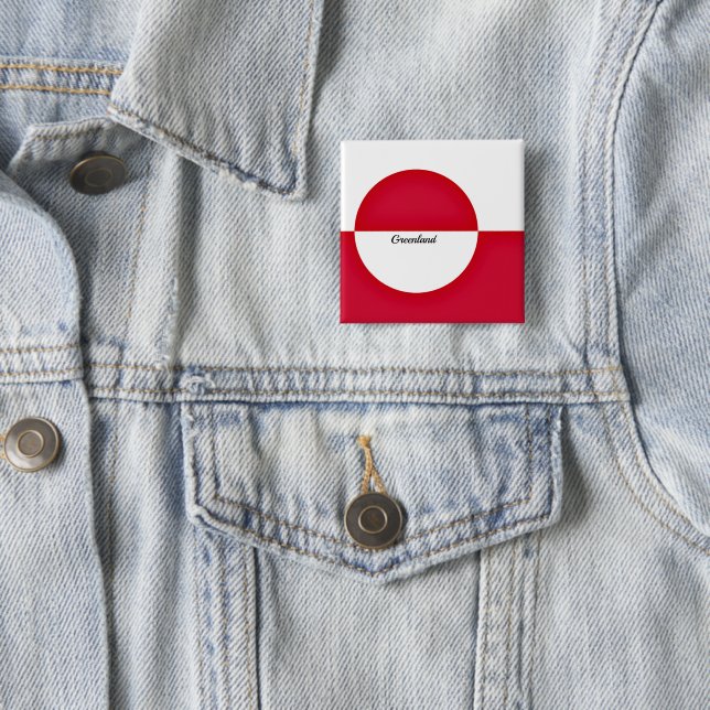 Flag of Greenland 15 Cm Square Badge (In Situ)