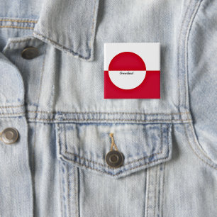 Flag of Greenland 15 Cm Square Badge