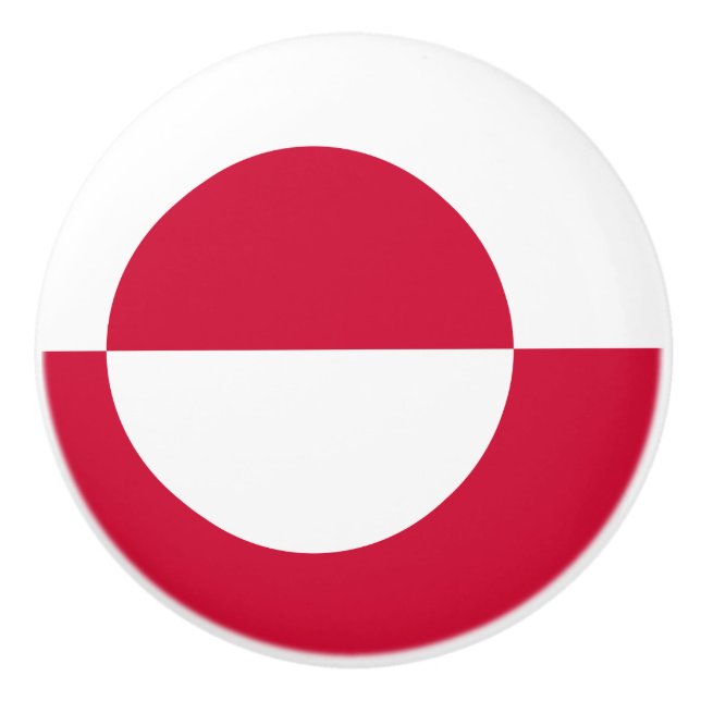 Flag of Greenland Ceramic Knob (Front)
