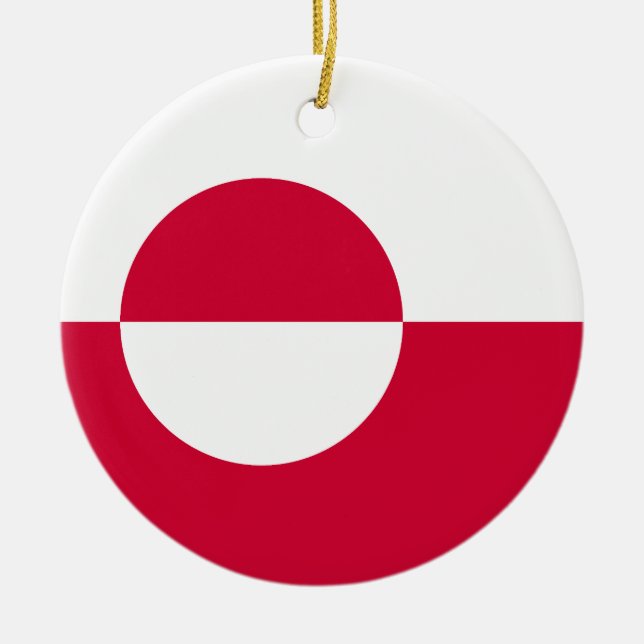 Flag of Greenland Ceramic Tree Decoration (Front)