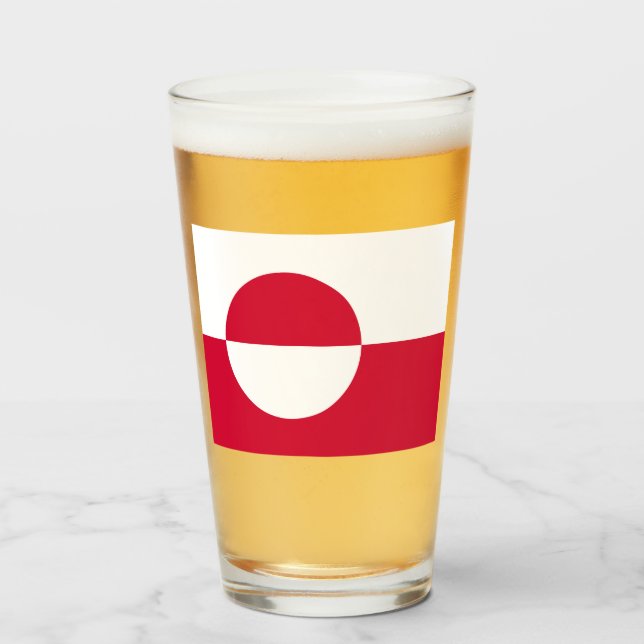 Flag of Greenland Glass (Front Filled)