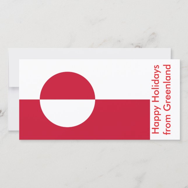 Flag of Greenland, Happy Holidays from Greenland Holiday Card (Front)
