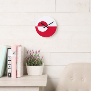 Flag of Greenland Round Clock