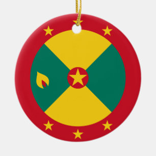 Flag of Grenada Ceramic Tree Decoration