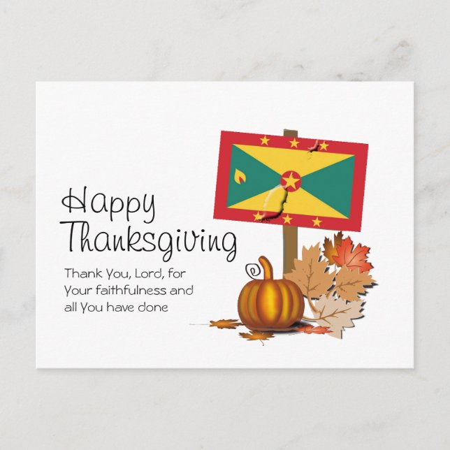 Flag of Grenada | GRENADIAN THANKSGIVING Postcard (Front)