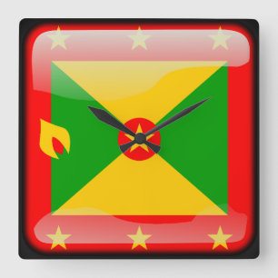 Flag of Grenada Square Wall Clock