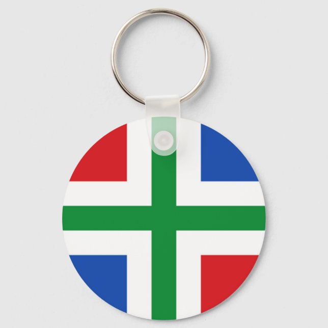 Flag of Groningen (province) Key Ring (Front)