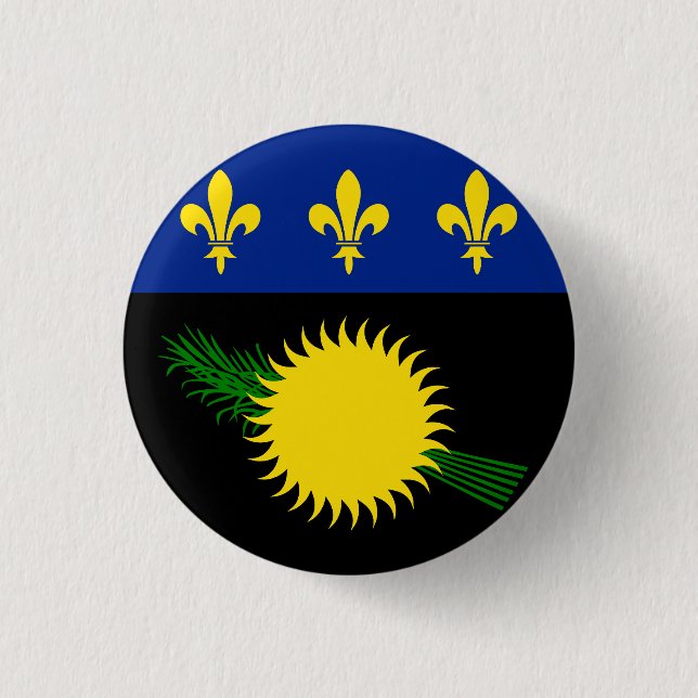Flag of Guadeloupe 3 Cm Round Badge (Front)
