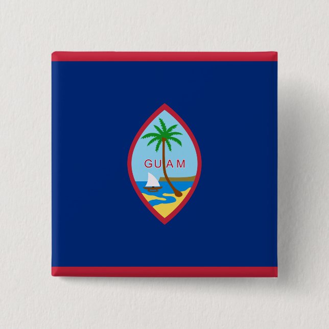 Flag of Guam 15 Cm Square Badge (Front)