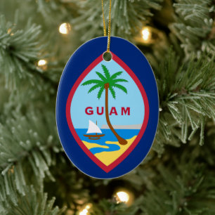 Flag of Guam Ceramic Tree Decoration