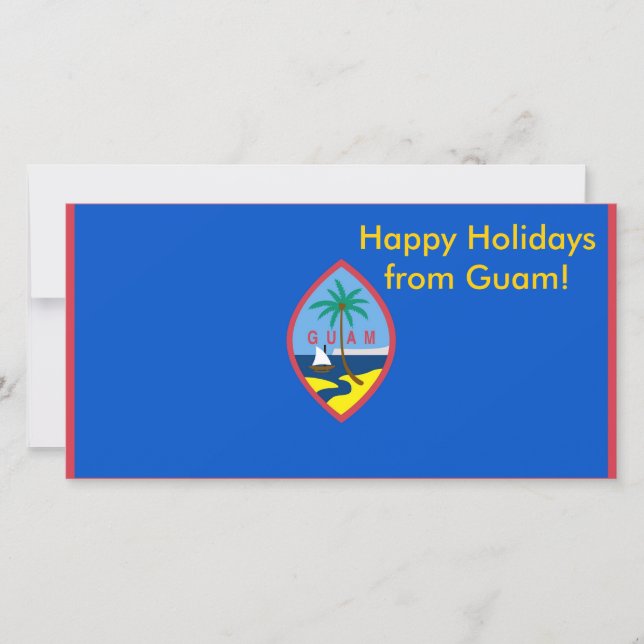 Flag of Guam, Happy Holidays from U.S.A. Holiday Card (Front)