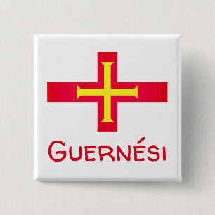 Flag of Guernési 15 Cm Square Badge