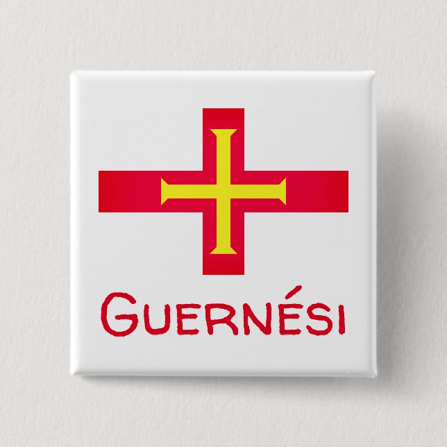 Flag of Guernési 15 Cm Square Badge (Front)